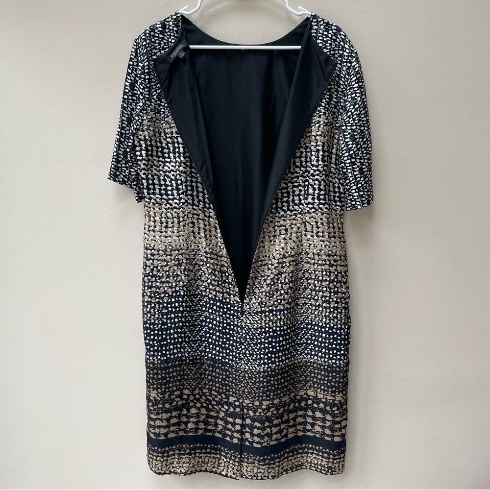 Brooks Brothers 100% Silk Patterned Sheath Dress Woven in Italy Size 14 - Picture 12 of 12